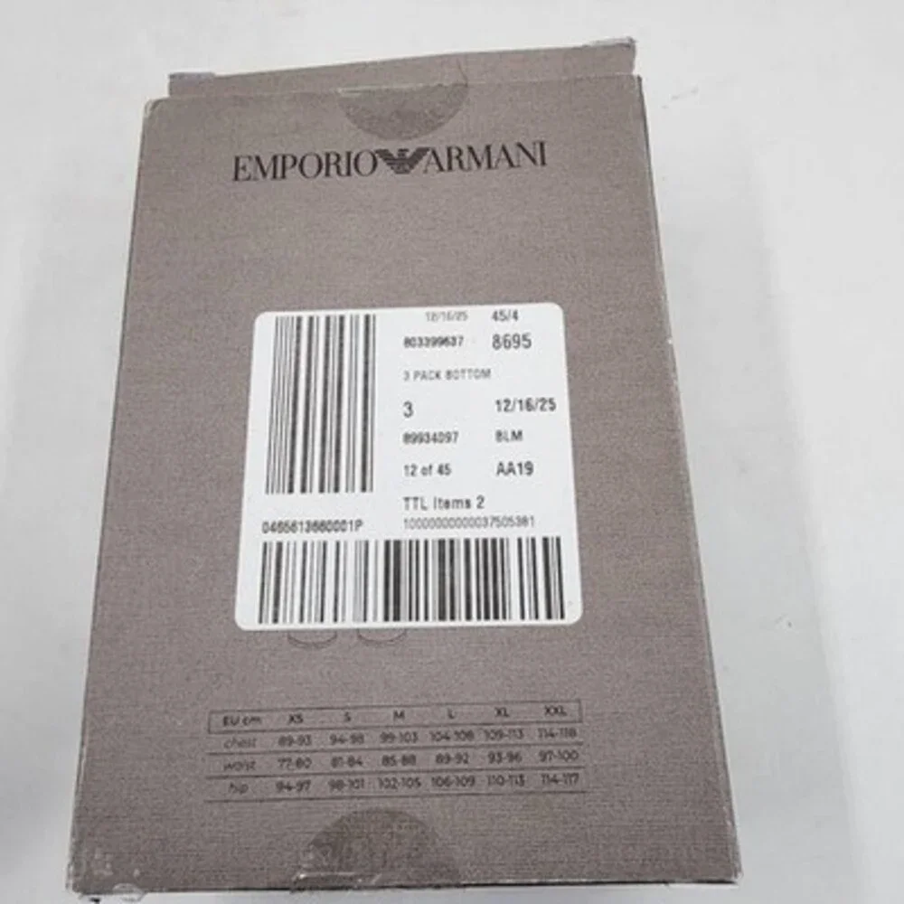 Emporio Armani Stretch Cotton Boxer Briefs Men's M Multicolor - Pack of 3